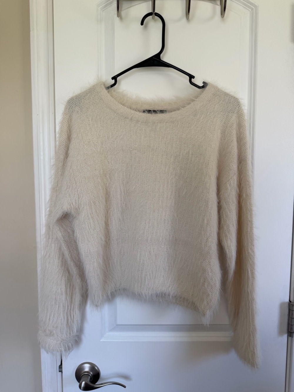 Truth Fuzzy Crewneck Sweater in Ivory Cream